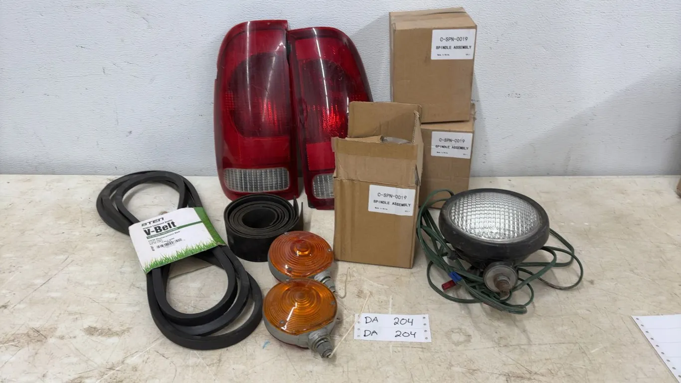 Automotive Tail Lights, V-Belt, Spindle Assemblies
