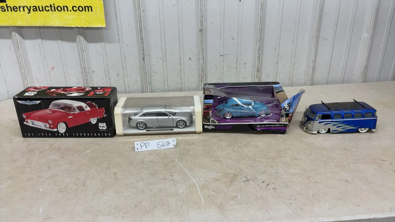 4 Diecast Cars, Maisto, Jada, and Route Wix, Scale 1/24
