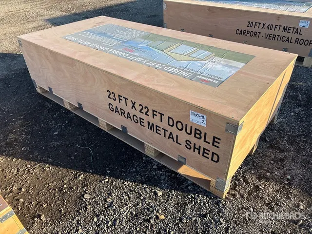 2026 AGR-MS2322 23 ft x 22 ft Double Garage Metal Storage Building (Unused)