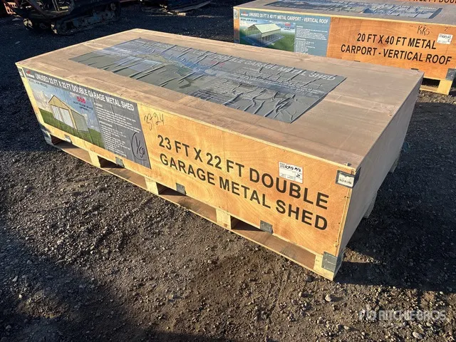 2026 AGR-MS2322 23 ft x 22 ft Double Garage Metal Storage Building (Unused)