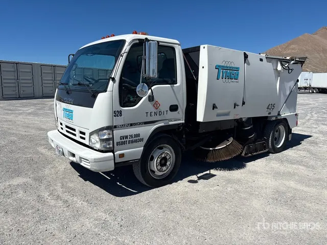 Tymco 435 Air Sweeper on 2007 Isuzu NQR COE Sweeper Truck