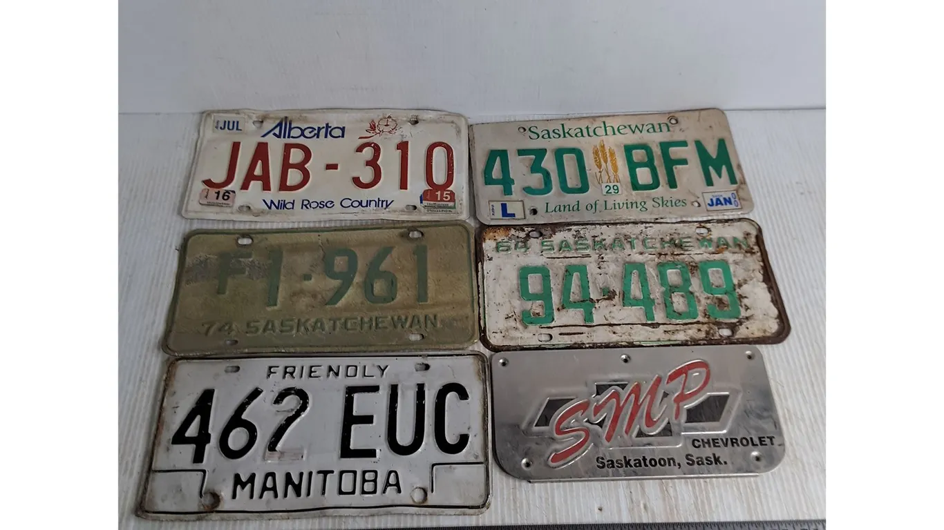 (5) License Plates, SMP Sign