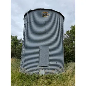 GSI 5-Tier Grain Bin on Wood Floor - 14' Diameter, Dented Roof & Top Tier-Pickup Offsite Allan
