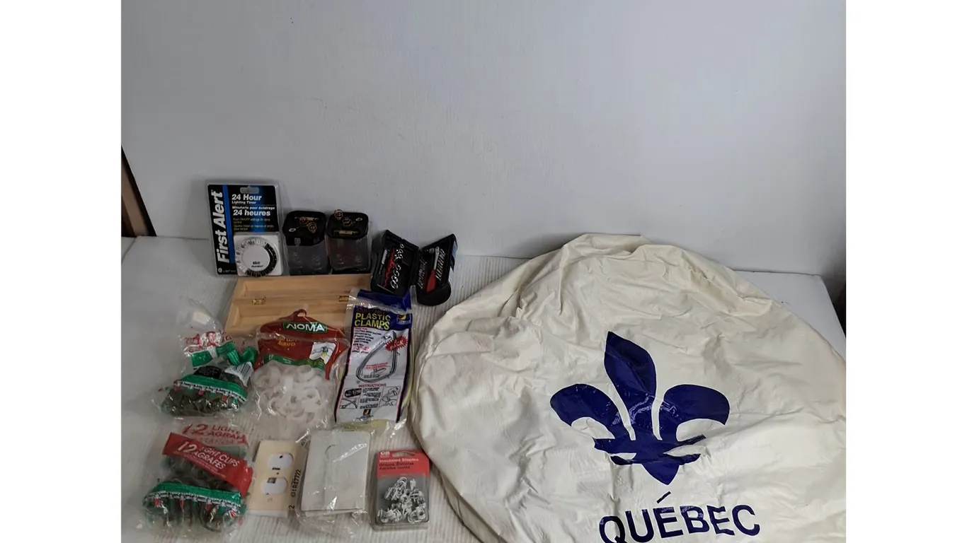 Quebec Tire Cover, Light Clips, NIB Timer, Beer Can Socket Set, Outlet Covers, Misc.