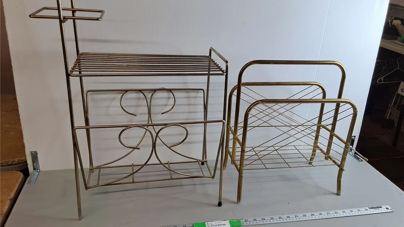 (2) Metal Magazine Racks up to 15.5" x 8.5" x 24.5"- Can't Ship
