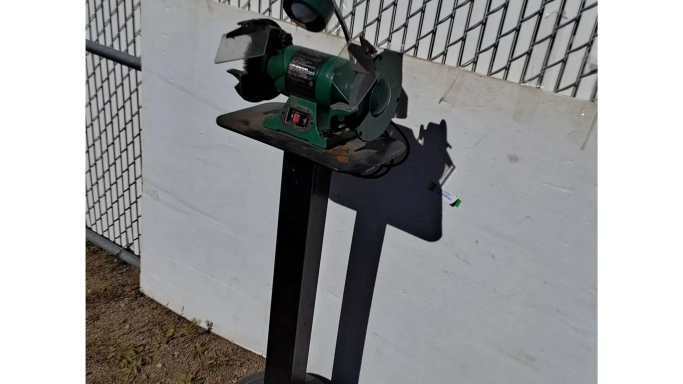 **6" Standing Bench Grinder With Light As-Is No Shipping