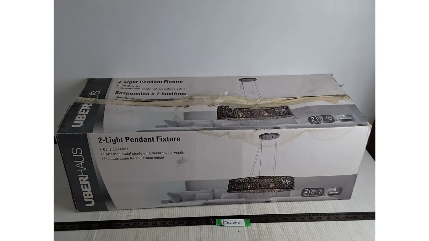 Uberhaus 2-Light Pendant Fixture - Appears Unused - Box = 33x13x11"