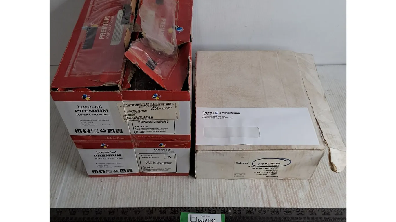 (4) Laser JetToner Cartridges - 2 Are Sealed, (400+) "Express It Advertising" Window Envelopes