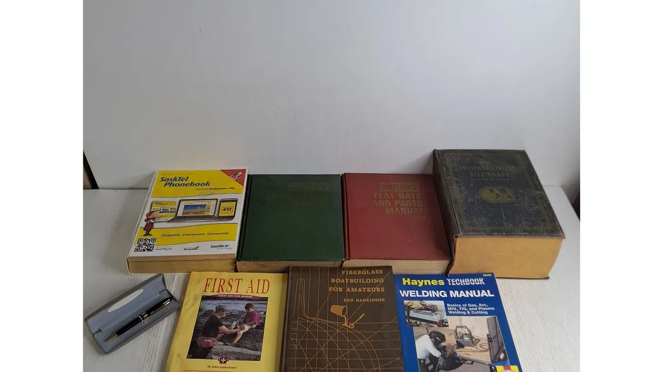 (7) Books - Some Vintage, Pen & Case
