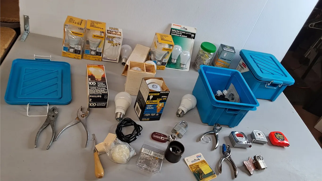 Lightbulbs, Padlocks, Measuring Tapes, Misc.