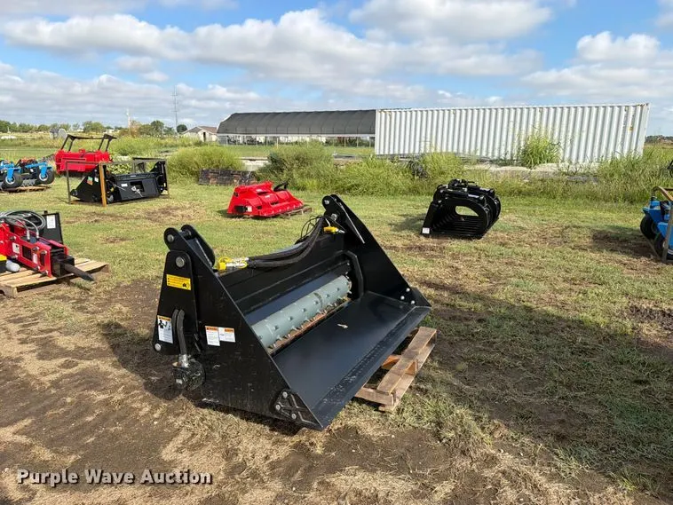 Raytree RPRB72 skid steer 6-in-1 power rake bucket