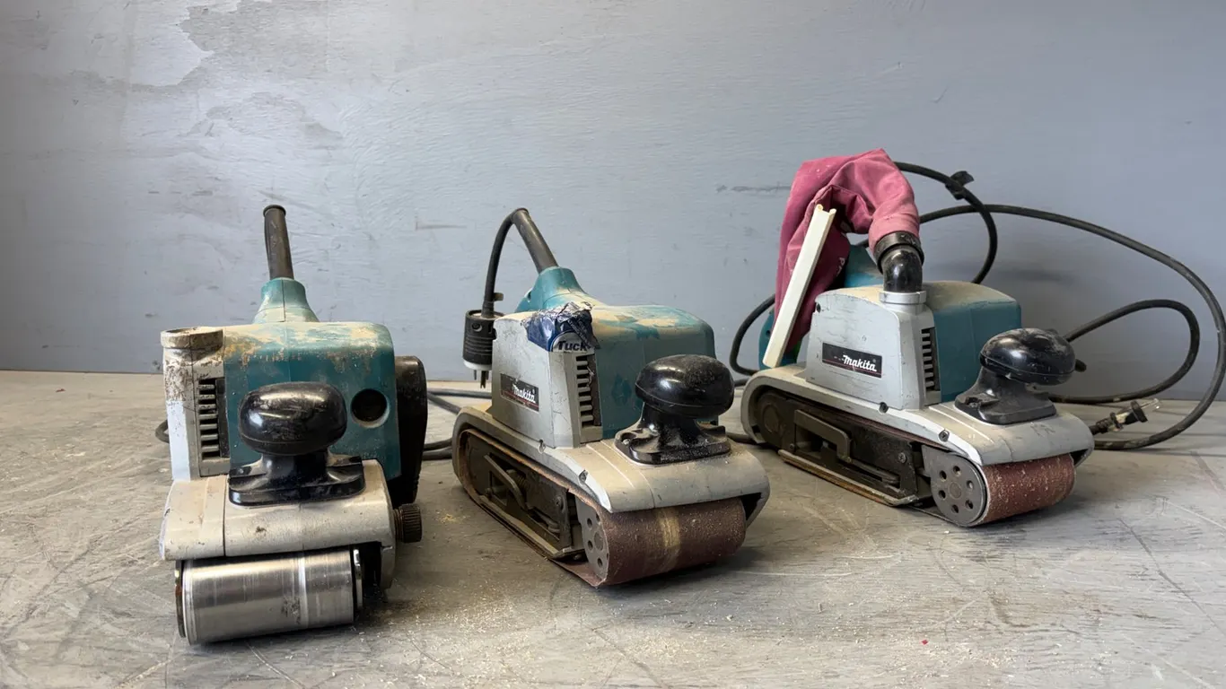 (3) Makita Electric Belt Sanders