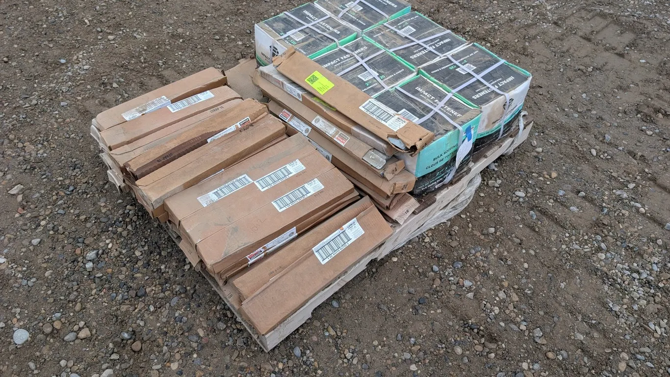 Unused Pallet of Assorted Hardware and Nails