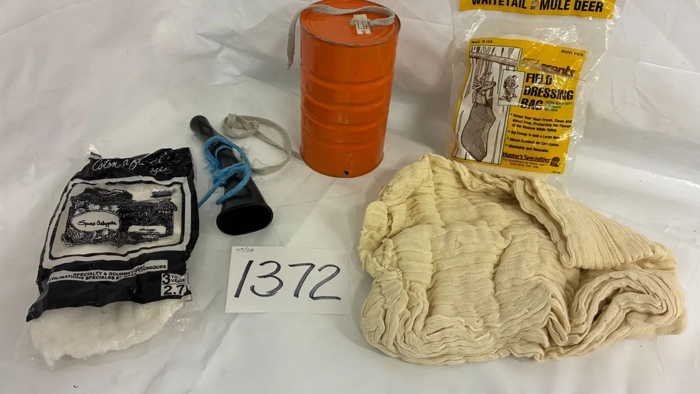 Vintage Lohman Game Call, Morrison Scott Cow Moose Call, Field Dress Bags