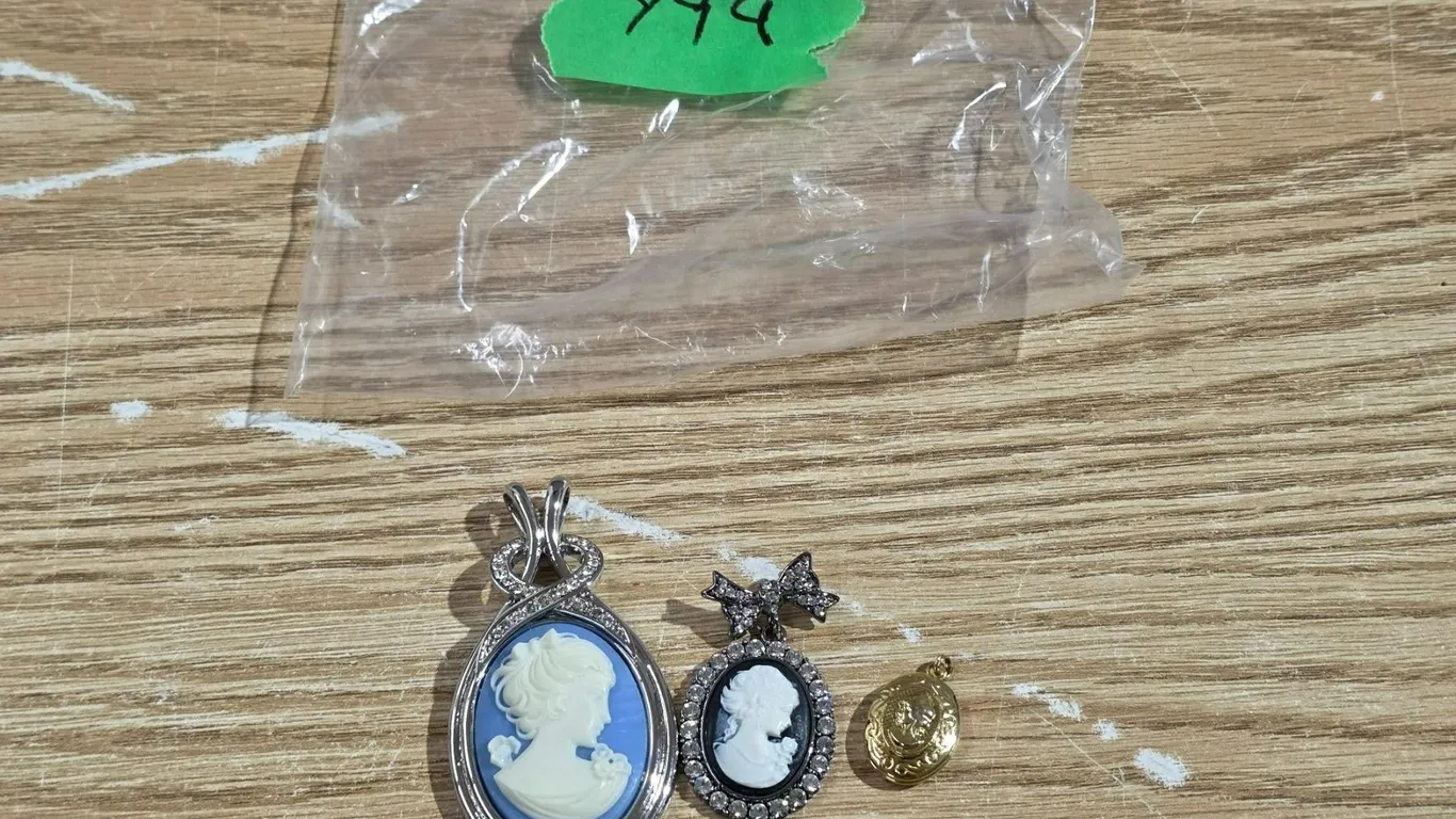 (2) Cameo Pendants, (1) Cameo Brooch