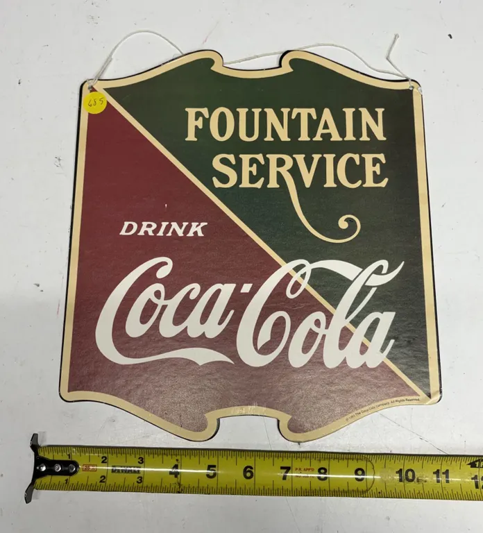Coca-Cola Fountain Service Cardboard Sign