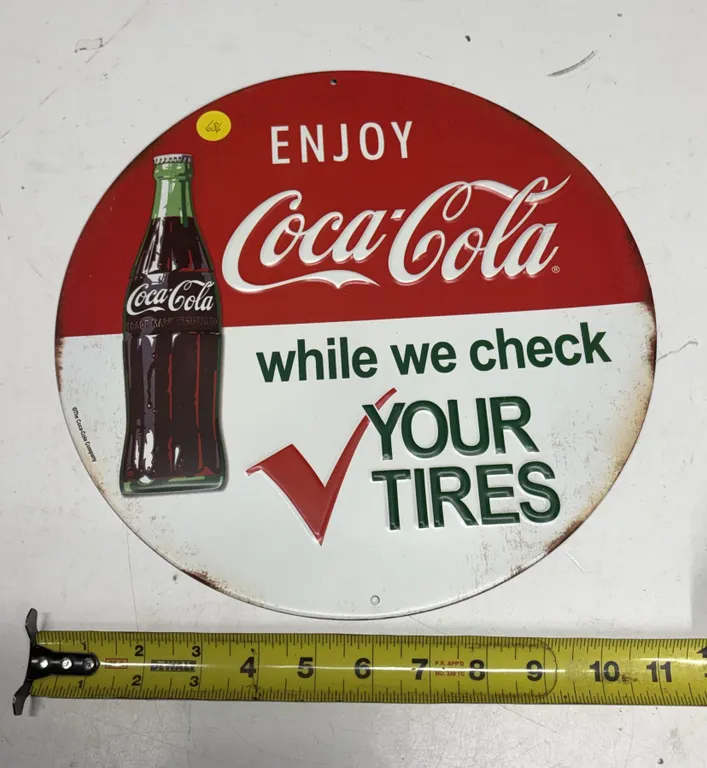 12” Metal “Enjoy Coca-Cola” Tire Shop Sign