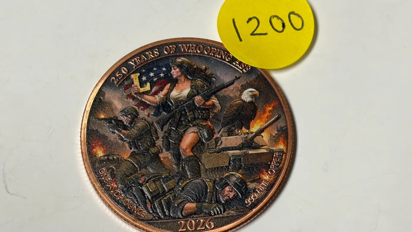 250 Years of Whooping Ass. 2026 - One AVDP Ounce .999 Fine Copper.