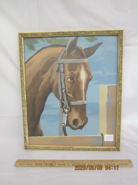 1032. Vintage Horse Pastel Painting