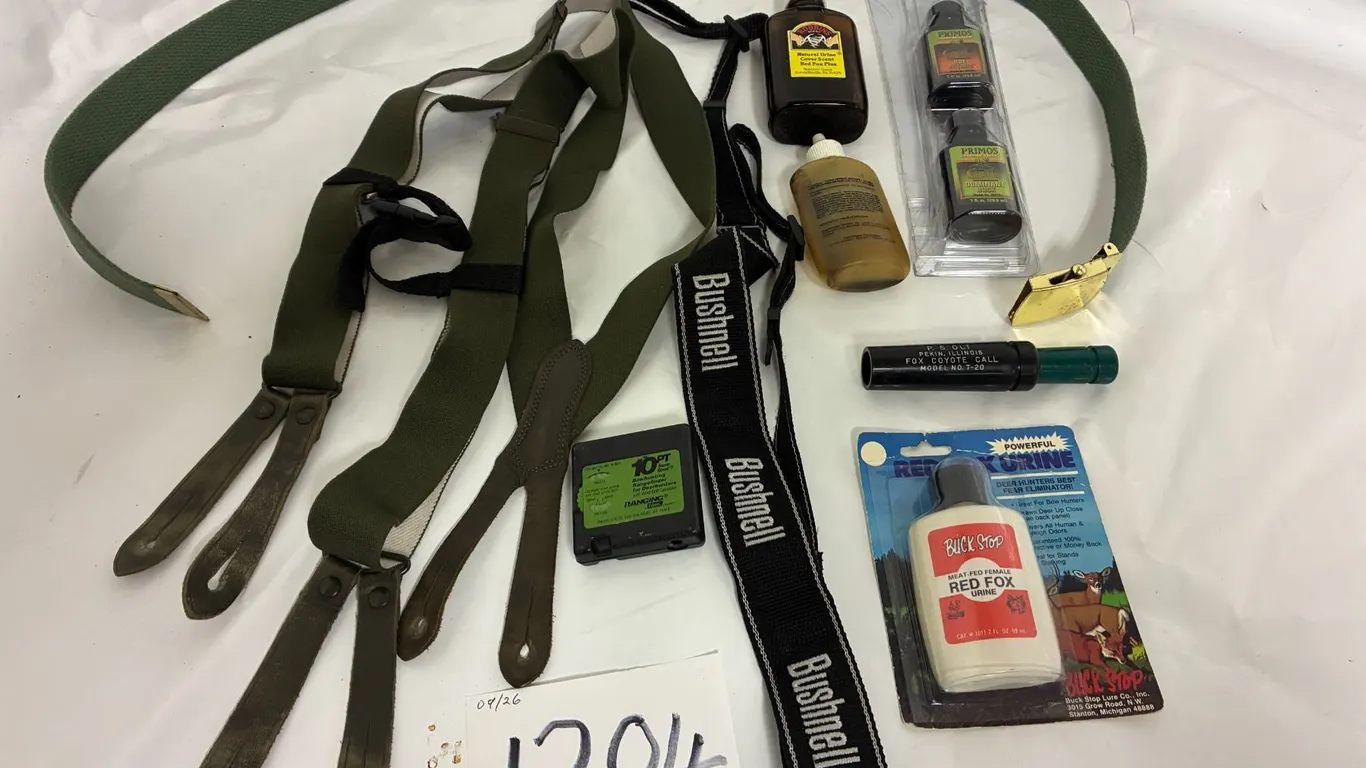 PSO lt Fox Coyote Call, Buck Stop Fox Urine, Range Finder, etc.