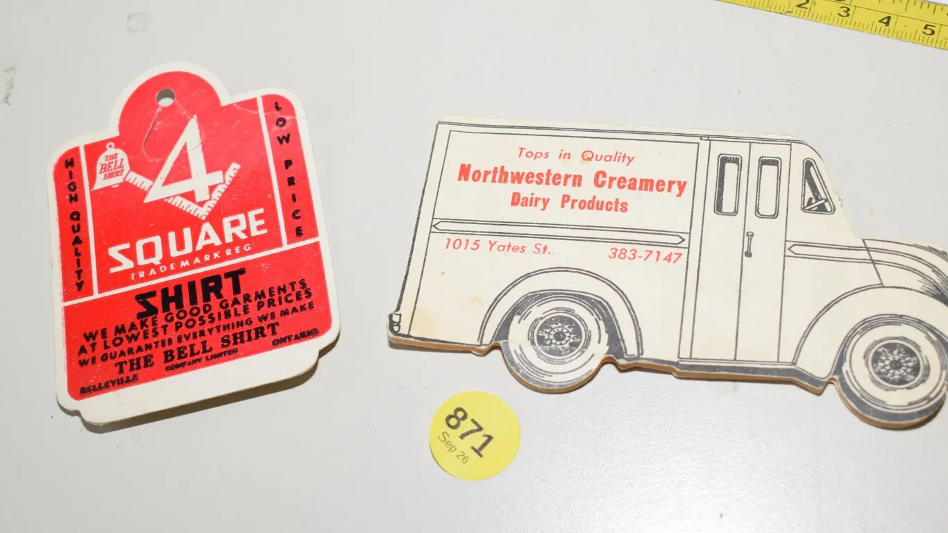 Vintage Shirt Tag & Advert Needle Book