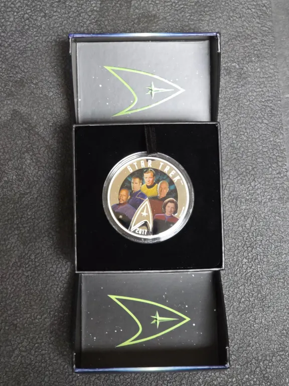 2017 Canada $30 Star Trek The Five Captains 2oz .999 Fine Silver Colored Coin in Box