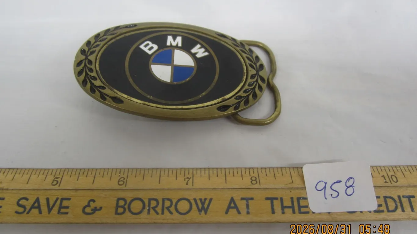 958. Vintage Solid Brass BMW Belt Buckle
