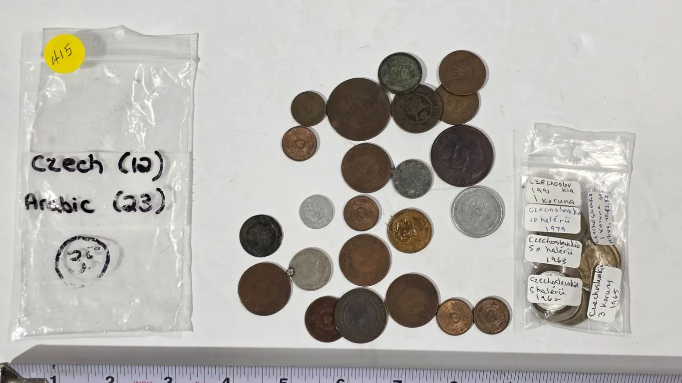 Assorted Czech & Arabic Coins