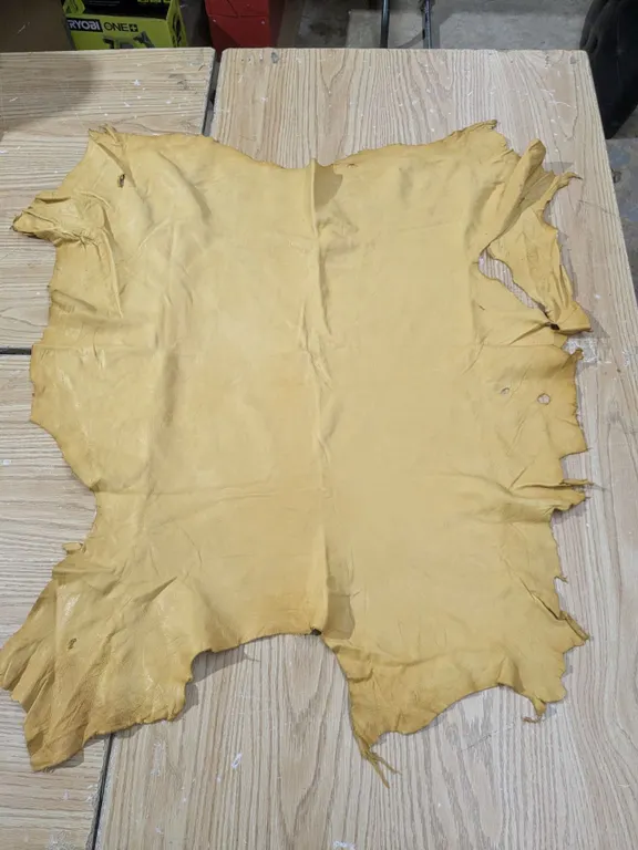 Stretched & Tanned Buckskin Leather ~ 3’ x 3’