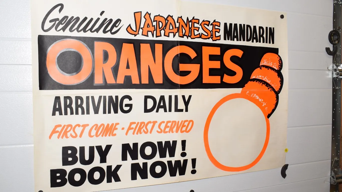 Large Vintage Japanese Oranges Store Poster