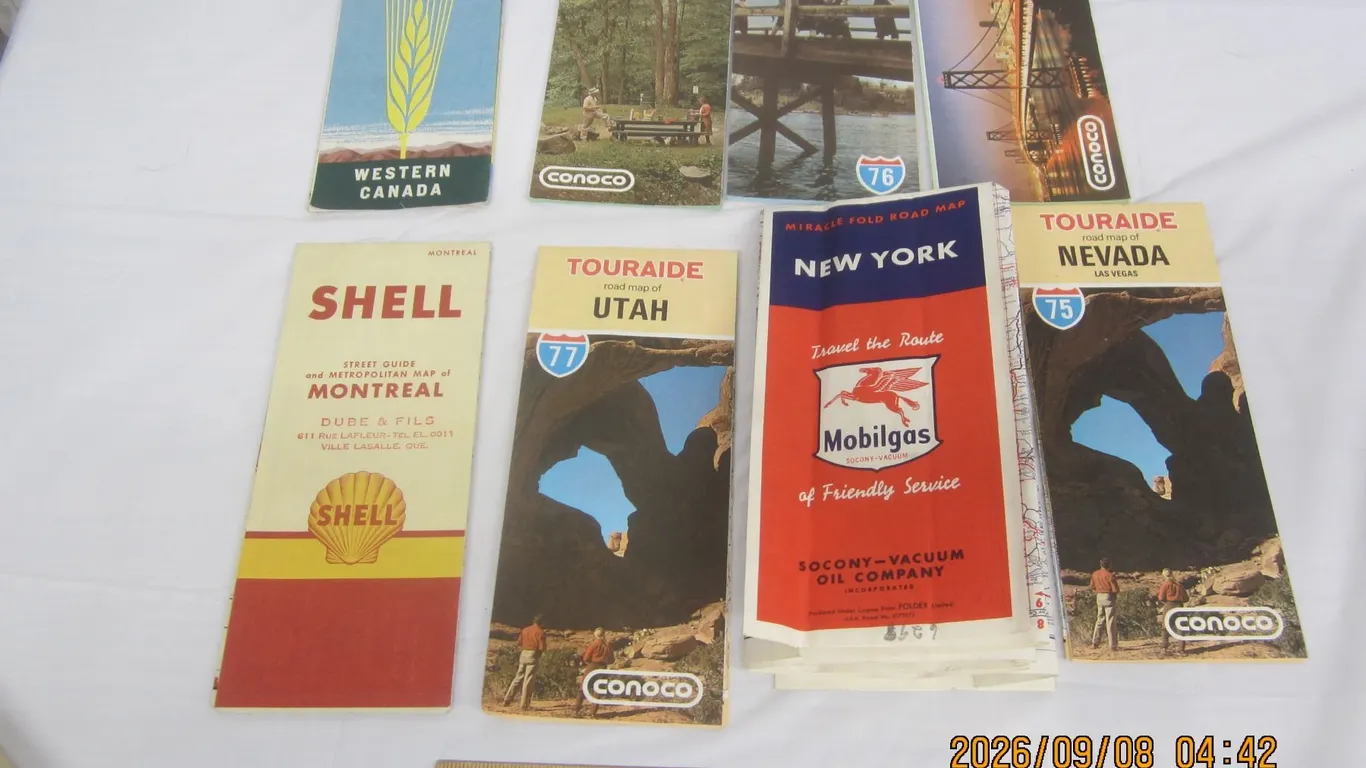 1039. Vintage Gas Station Advertising Maps