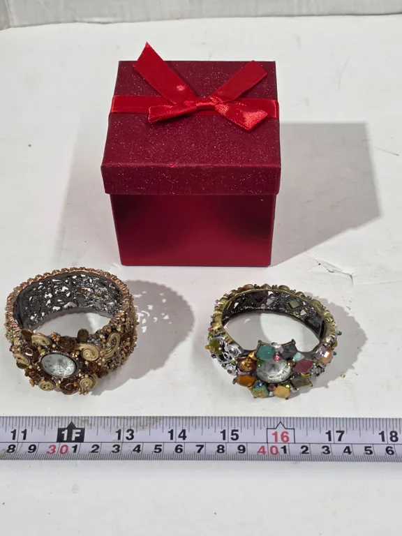 (2) New Ladies “Narmi” Decorative Open Bracelet Watches