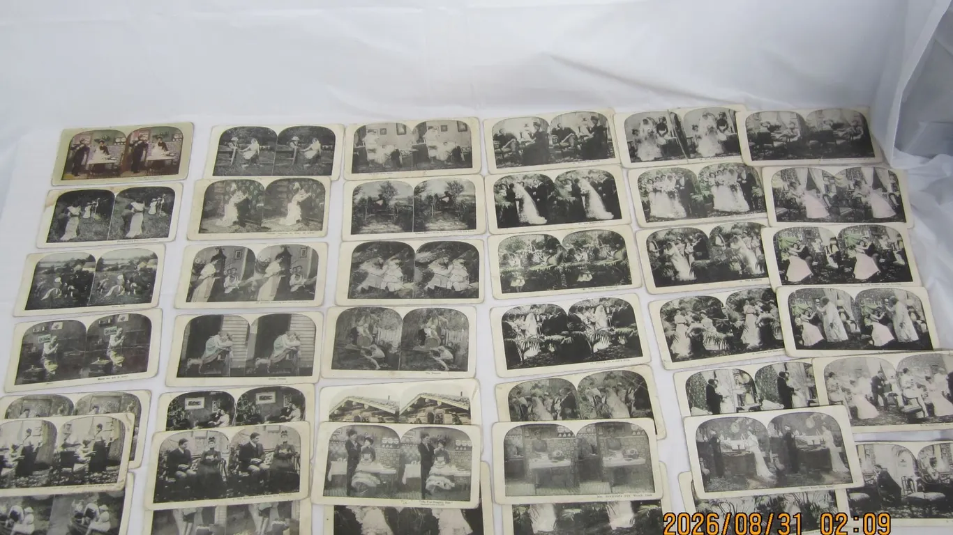 913.Lot of 41 Antique Stereoview Cards
