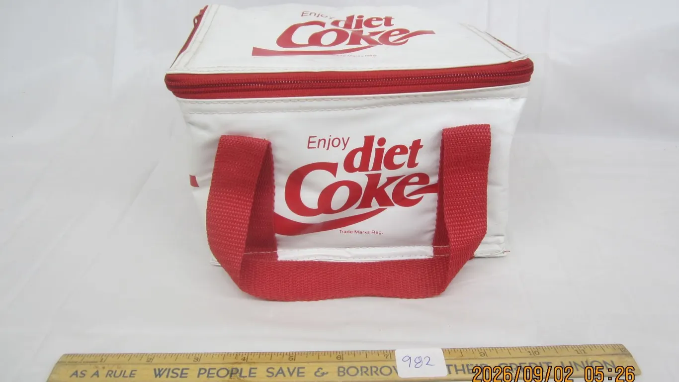 982. Vintage Diet Coke 6 Pack Vinal Cooler in Good Shape
