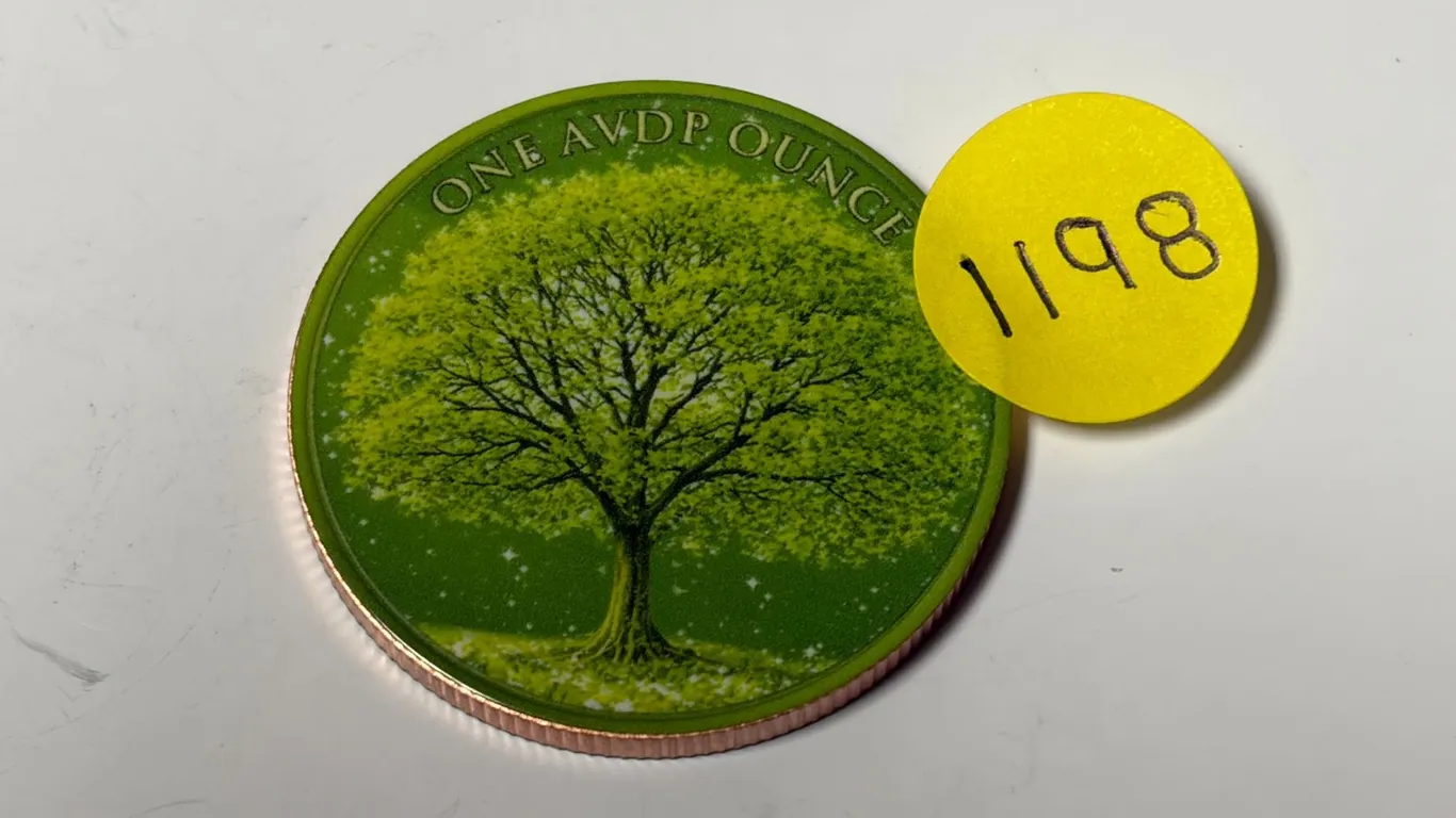 One AVDP Ounce Copper Coin.