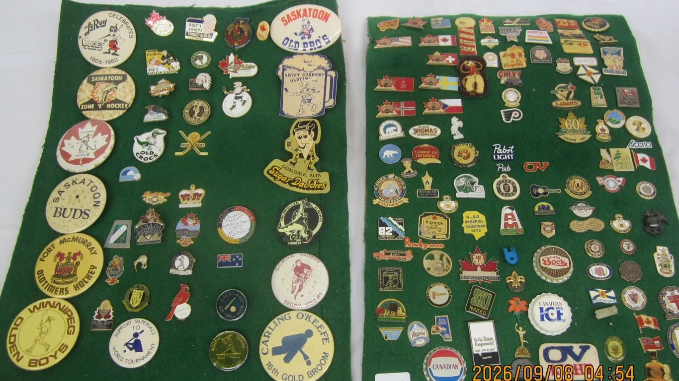 1042. Collection of Vintage Buttons and Pin Backs