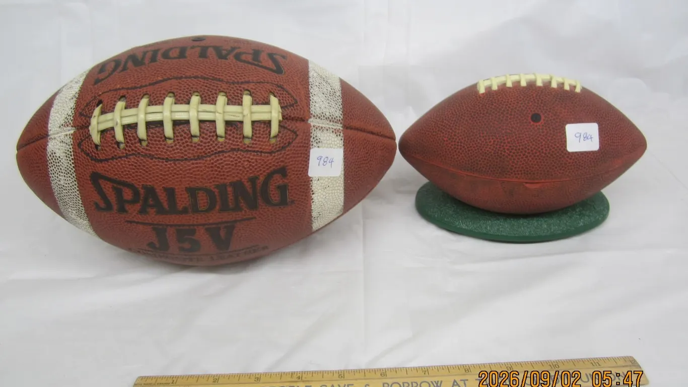 984. Vintage Spalding J5V Football and a Vintage Musical Football