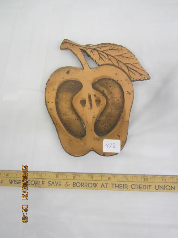 922. Vintage Copper Trivet or Hot Pad for a Table Shaped like an Apple