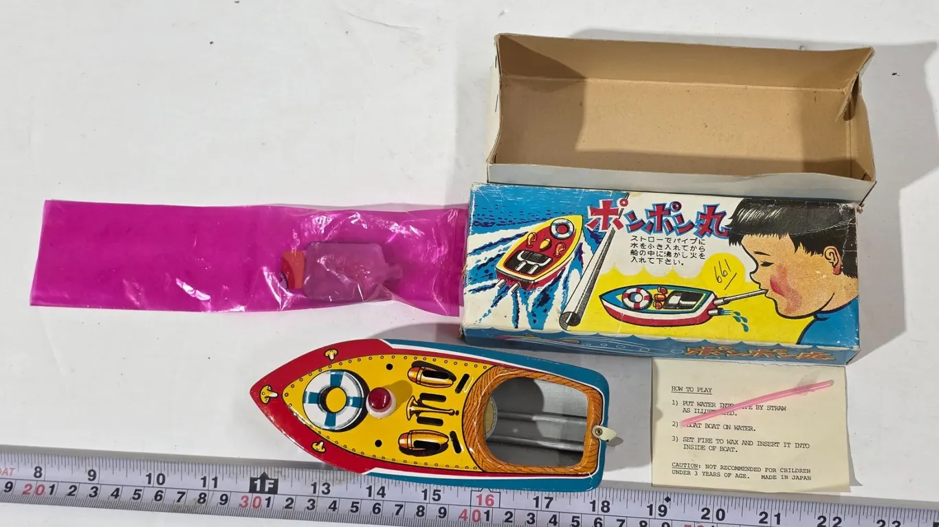 NOS 6” Run-A-Bout Boat, Made in Japan