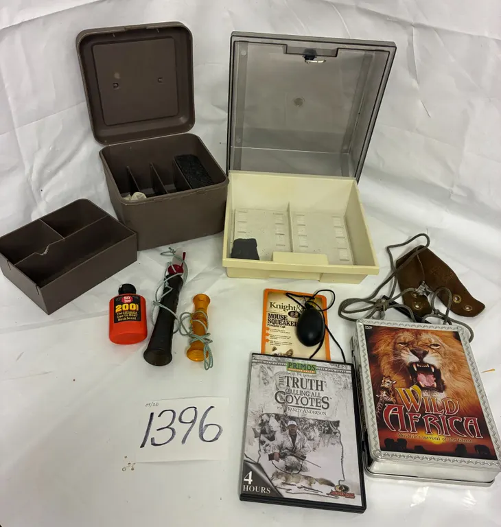 Primos Predator Call, CD Storage Boxes, etc.