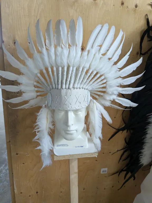 White Feathered Headdress, 30" Across