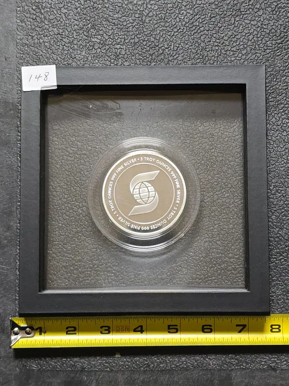 Encased Scotiabank 5 Troy Ounces .999 Fine Silver Bullion Round