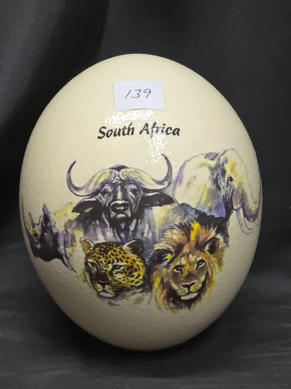 Painted South African Ostrich Egg