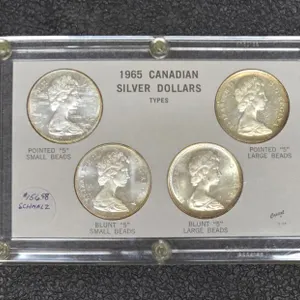 RARE - Encapulated  4 - 1965 different type Silver Dollars