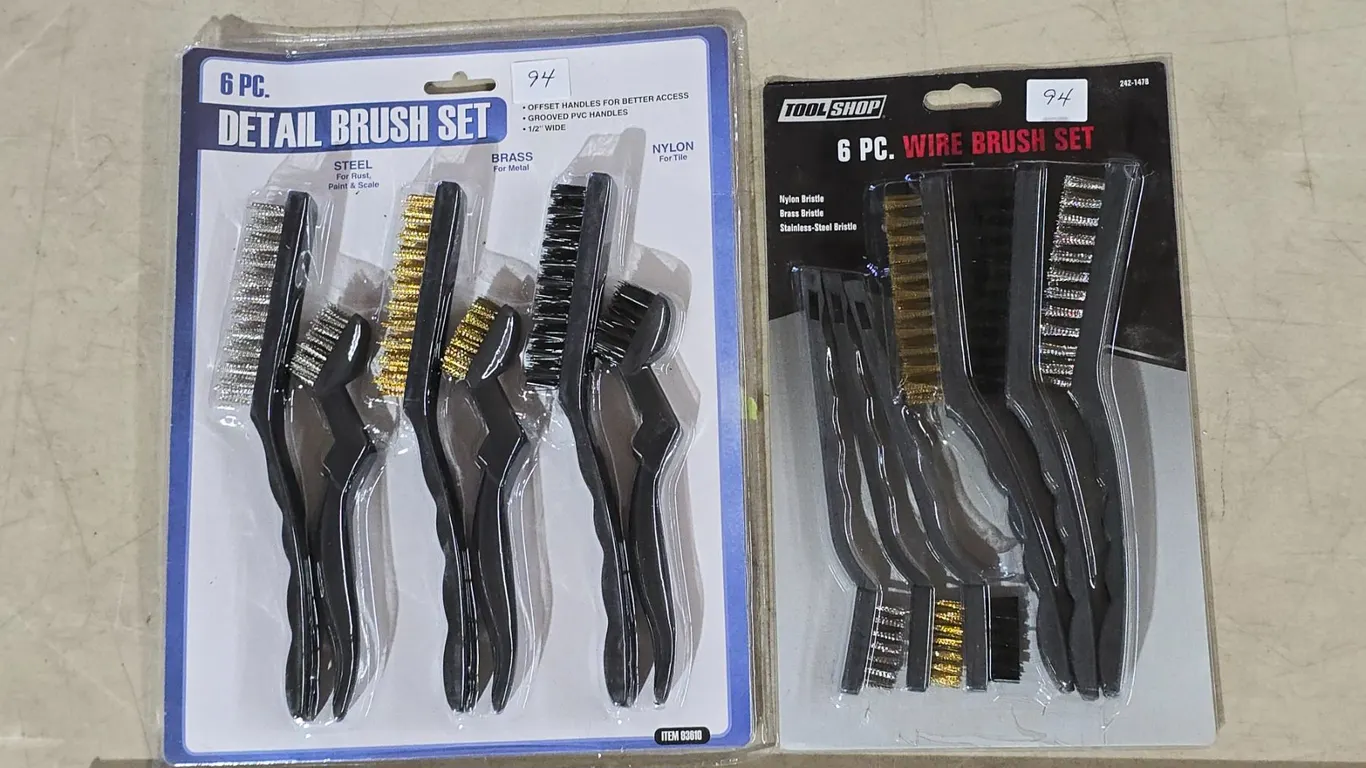 Two - 6 pc detail Wire Brush set