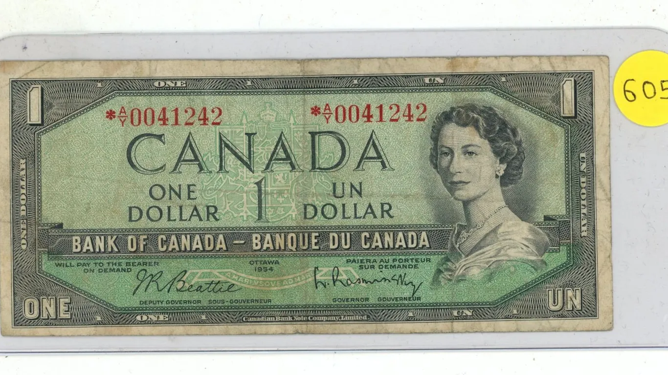 1954 Bank of Canada One Dollar.