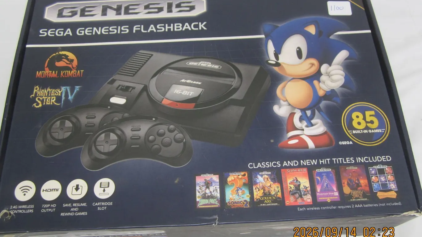 1100. Sega Genesis Flash Back Game Consol Preloaded with Games Ready to Play
