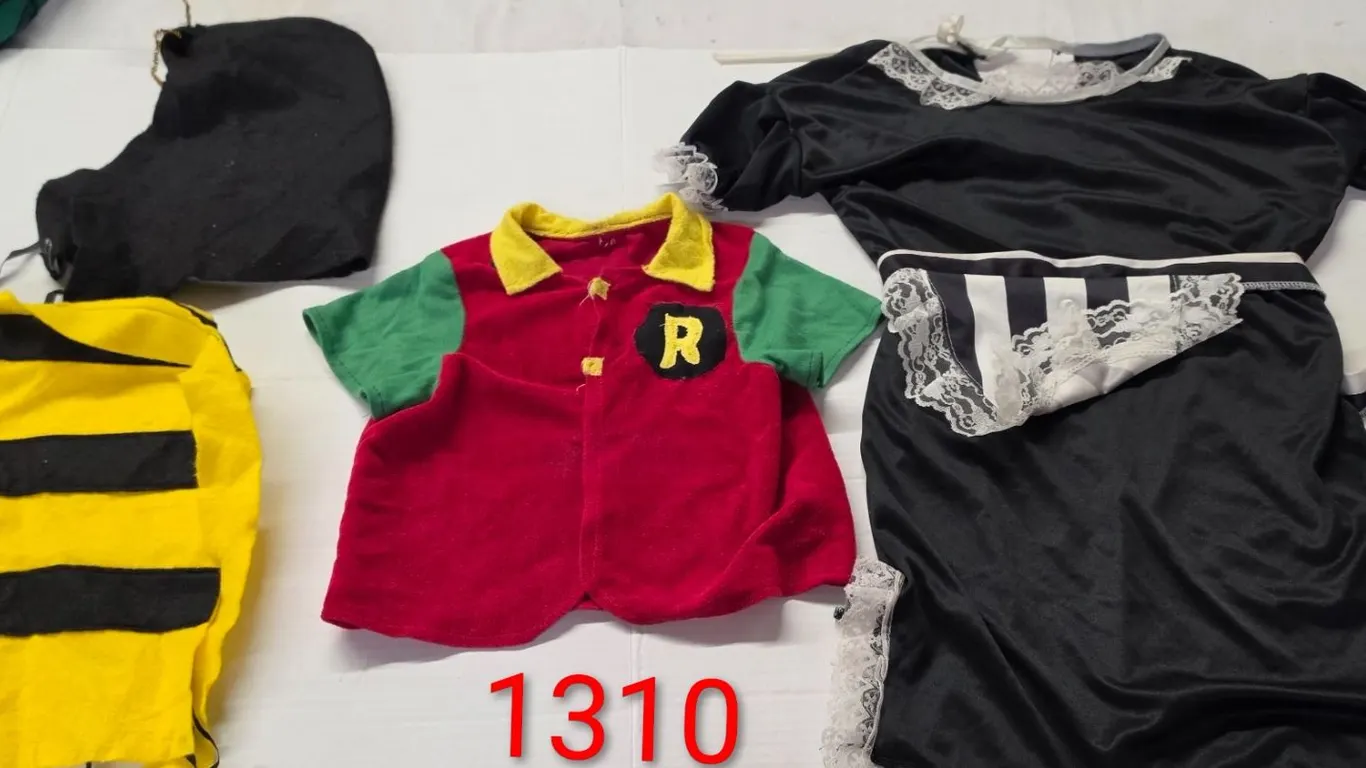 (3) Halloween Costumes – French Maid (Size 8-10), Robin Top (Child Size 4-5), Bumblebee (In