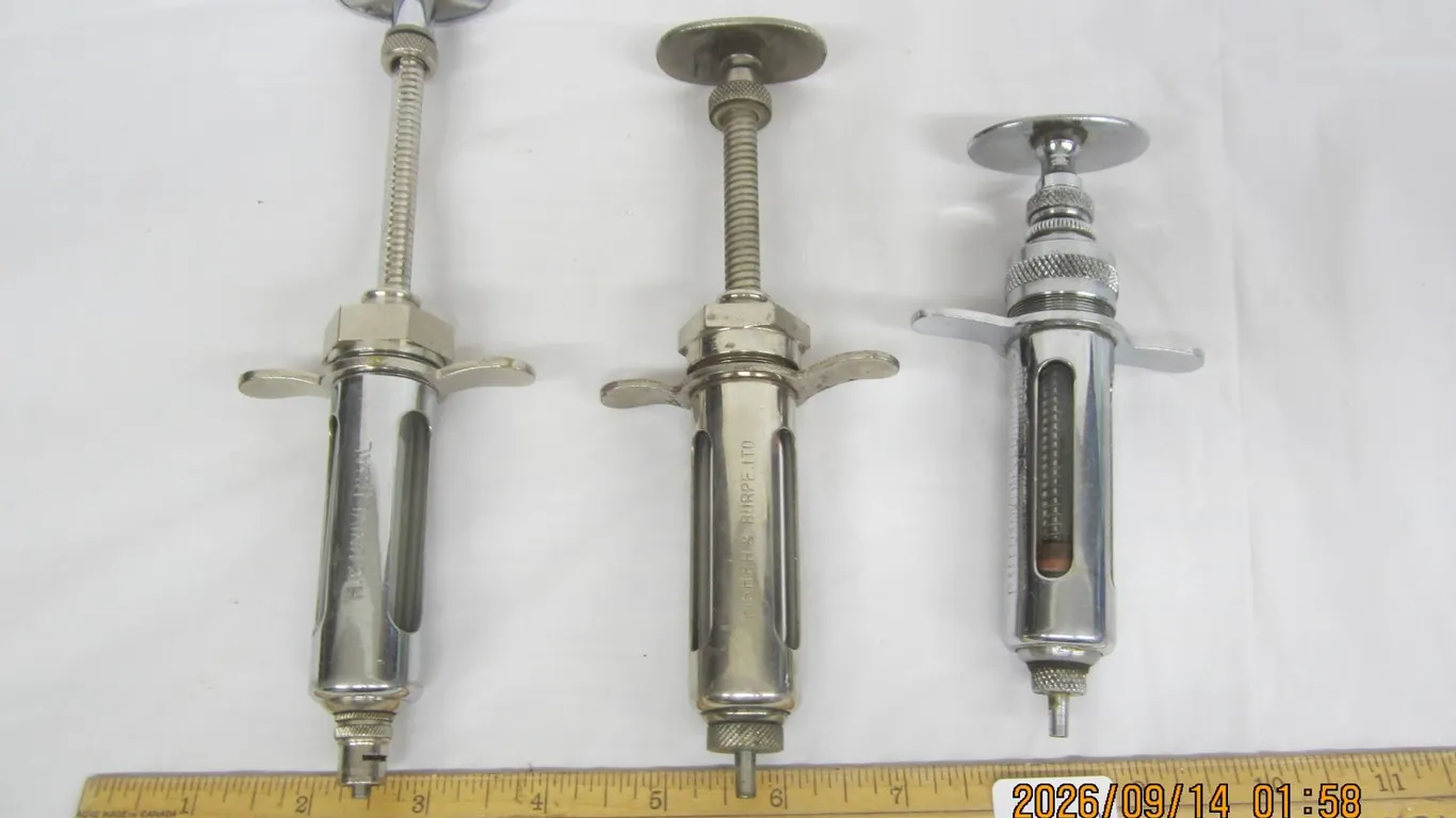 1093. Lot of 3 Antique Medical Syringes