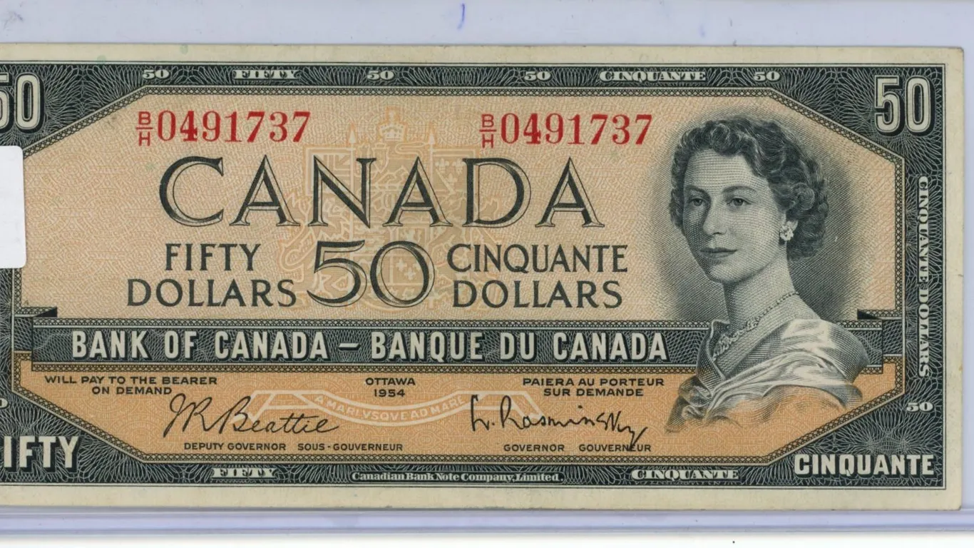 1954 - $50.00 Note #BH0491737 - VG